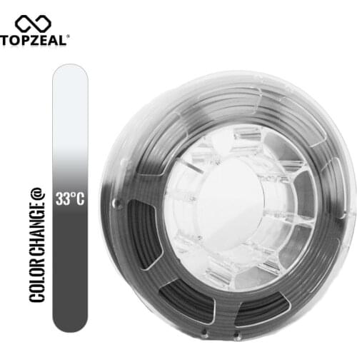 TOPZEAL 3D Printer PLA Filament Temperature Change Color, 1KG Spool, 1.75mm , Grey To White, Dimensional Accuracy +/- 0.05