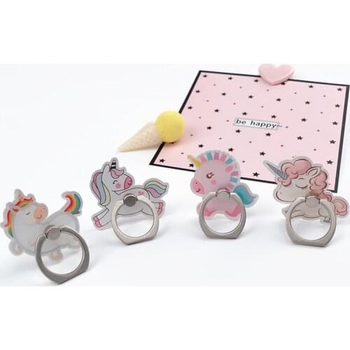 Universal Phone Ring Holder Mobile Phone Holder Stand Cute Cartoon Unicorns Finger Ring Holder for Phone Tablet Holder Stand