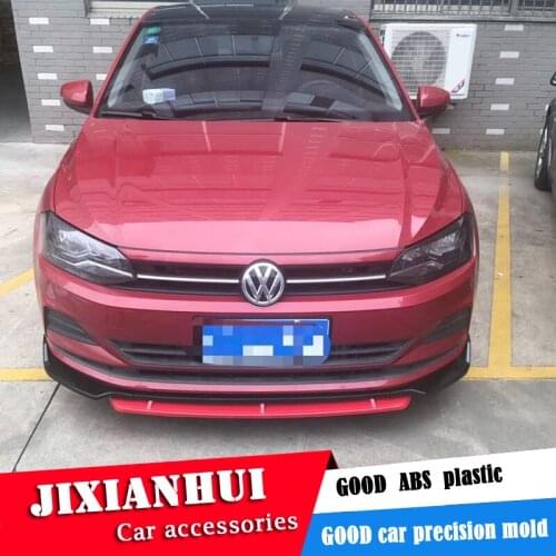 For Volkswagen POLO Body kit spoiler 2019-2020 For POLO 4DEC ABS Rear lip rear spoiler front Bumper Diffuser Bumpers Protector
