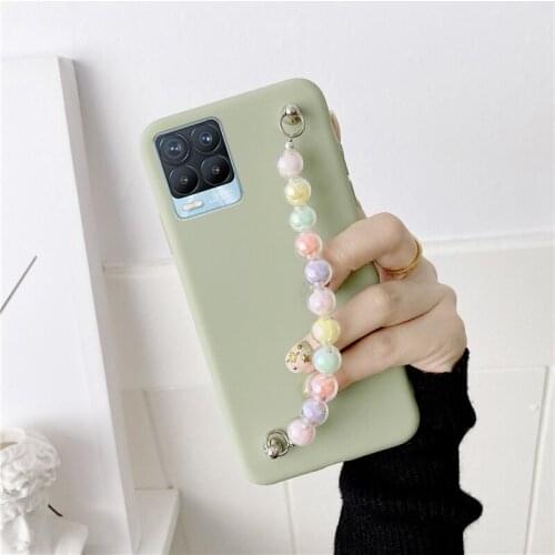 Pearl Bracelet Chain Phone Case For Realme 8 Pro C15 C11 C12 GT C21 C20 C25 C17 XT X7 Pro Silicone Soft Cover Cute Matte Cases
