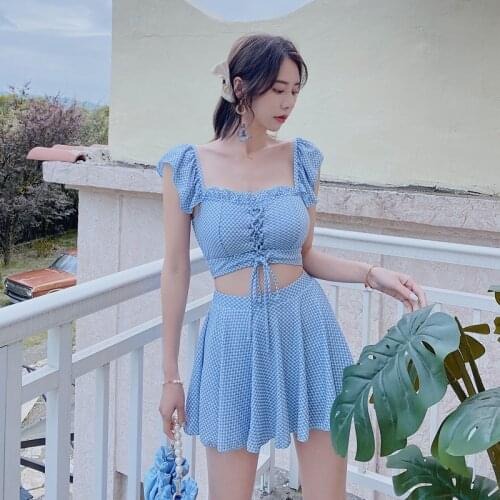 Women Bathing Suit Swimsuit 2021 One Piece With Push Female Beach Two Korean Hot Print Polyester Sierra Surfer Swimwear Up