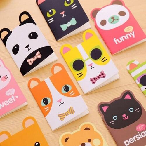 2PCS Cute cartoon staying cute animal for Drawing Soft Cover Paper Notebook Memo Pad School Office Writing Pads Stationery