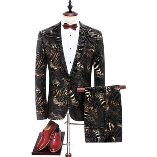 2019 Men Fashion Single Button Suits Casual Mens Business Tuxedos Suits Costume Mariage Homme Suits(Jacket+Pants )
