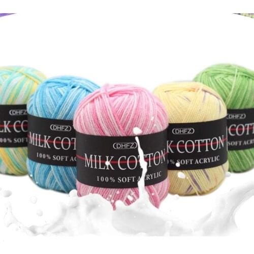 50g milk Cotton Baby Soft Craft Wool Sweater Yarn Supersoft Supersoft Crochet Lot Knitting 2colors colourful