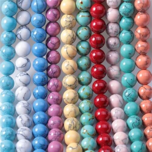 50PCS 8MM natural stone quality imitation turquoise beads beads DIY jewelry semi-finished beaded material