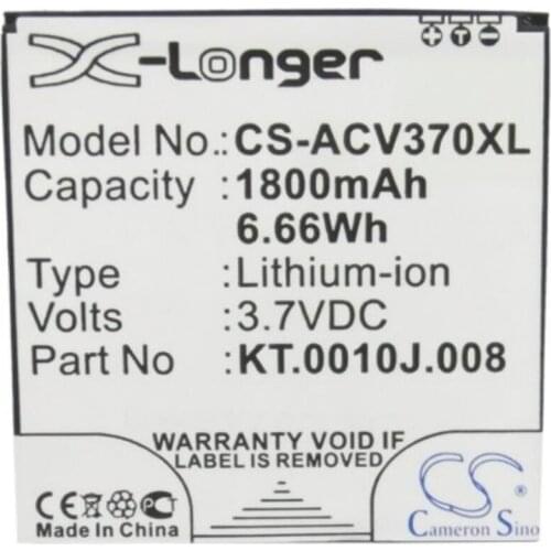 Cameron Sino 1800mah battery for ACER Liquid E2 Liquid E2 Dou V370 JD-201212-JLQU-C11M-003 KT.0010J.008 batteries