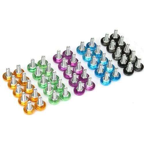 4pcs/set M6 colorful aluminum alloy screw gasket License Plate Bolts frame Car Motorcycle refit gasket auto parts