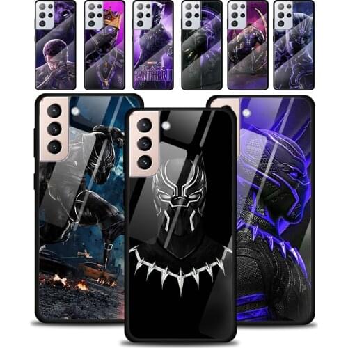 Marvel Black Panther Tempered Glass Cover For Samsung Galaxy S21 Plus Ultra M21 M31 M51 A52 A72 Phone Case Coque