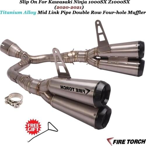For Kawasaki Ninja1000SX Z1000SX Escape Motorcycle Full System Exhaust Modified Titanium Alloy Head Link Pipe Double Row Muffler