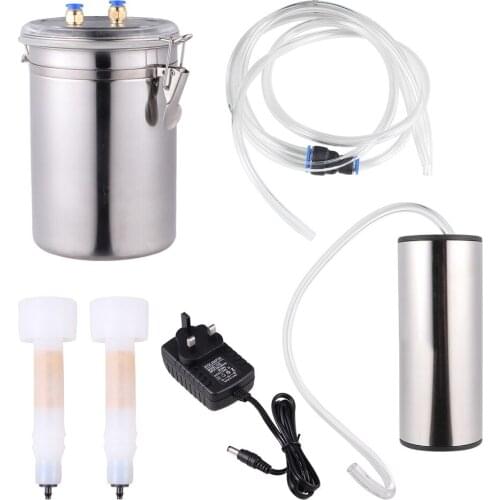 2L Electric Milking Machine Goat Sheep Stainless Steel Bucket Suction Vacuum Pump Household Milker Milking Machines (UK Plug)