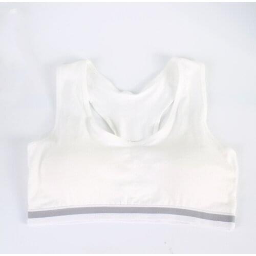 1pc Young Girls Cotton Bras Running Sports Bra Tops Full Cup Seamless Training Yoga Bras Sports Fitness Gym Kids Bra