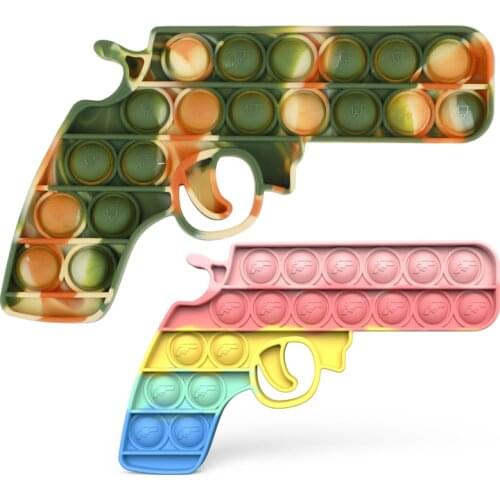 Makaron Toy Gun Simple Dimple Push Fidget Toys Game Sensory Kid Anxiety Relax Toy Anti-Stress Children Autism For Adult