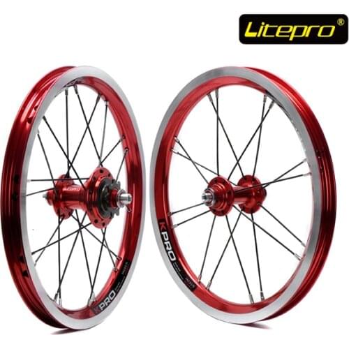 Litepro Kpro 14 inch Folding Bike Wheel Set Front Rear Refiting High Quality Single Speed Bicycle