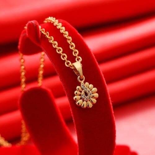 Gligli Small Necklaces For Women/Girl Gold Color Pendant Thin Chain Jewelry Ladies Festival Gift