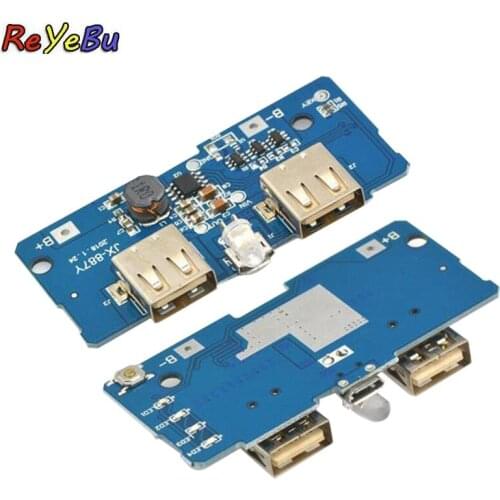 1Pce 5V 2A Power Bank Charger Module Charging Circuit Board 2A Dual USB Output 1A Input Step Up Boost Power Supply Module