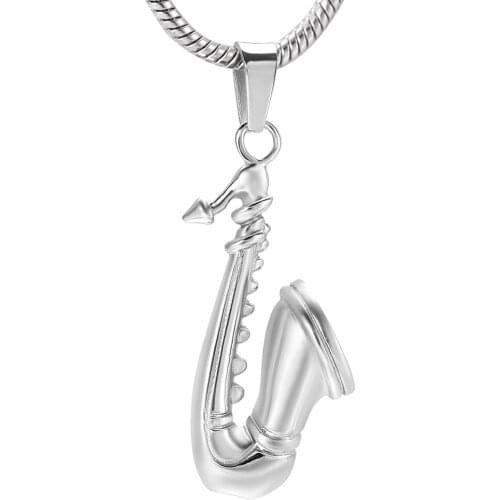 Musical Instruments Cremation Jewelry Necklace for Ashes - Saxophone Keepsake Memorial Urn Necklace For Pets/Human