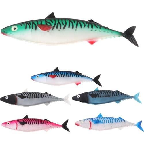 28cm 67g Soft Tuna Lures Artificial Fishing Mackerel Empty Stomach Trolling Bait Big Game Baits for Sea Fishing 6 Colors