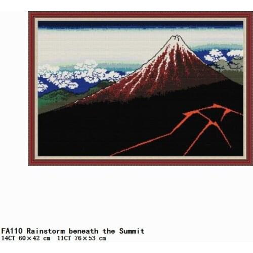 Joy Sunday Embroidery Needlework Cross Stitch Kit Rainstorm beneath the Summit Counted 11CT 14CT Print Stamped Crafts Thread Set