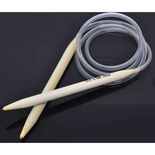 9mm Bamboo Hand Sewing Circular Knitting Needle Set Crochet Hook Transparant Tube Craft Weaving Needlework Tool 100cm long, 1 PC