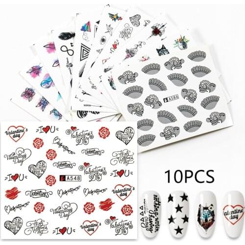 2021 NEW Nail Sticker Mix Set Image Heart-shaped Animal Nail Art Water Transfer Decal Tattoos Sliders Manicure DIY Tools