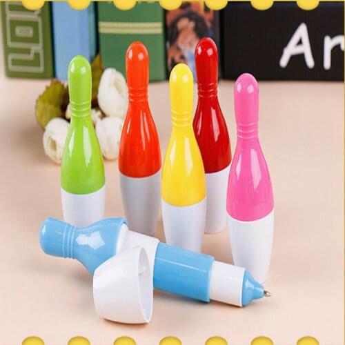 Novelty Gift Ballpoint Pen Retractable Pens Bowling Modeling Cartoon Cute Children Learning Stationery Ballpen Roller Ball