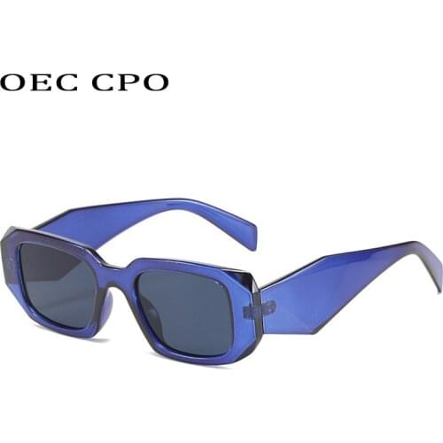 OEC CPO Fashion Rectangle Sunglasses Women Vintage Goggle Square Sun Glasses Ladies Small Frame Men Eyeglasses UV400 Lentes De