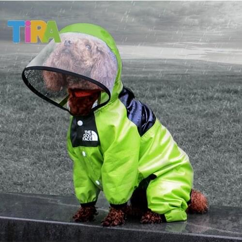 Dog Raincoat Pet Waterproof Detachable Rain Jacket Dogs Water Resistant Clothes for Dogs fashion Patterns Pet Coat for Rainy Day