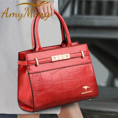 Casual PU Leather Handbags Purses Luxury Designer Totes Stone Pattern Shoulder Bags for Women 2021 Large Capacity Crossbody Sac