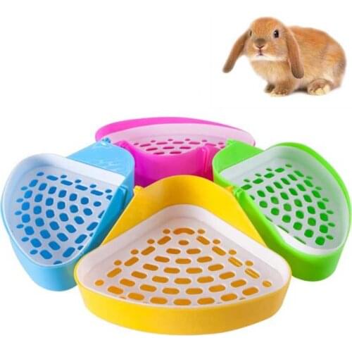 Practical Pet Cat Rabbit Pee Toilet Small Animals Hamster Guinea Pig Litter Tray Corner Pet Training Tray free shippingd20
