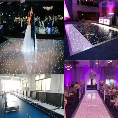 With Flycase packing 10ftx10ft Starlite Lights Twinkling Dance Floor White Light Acrylic LED Dance Floor for Wedding Party
