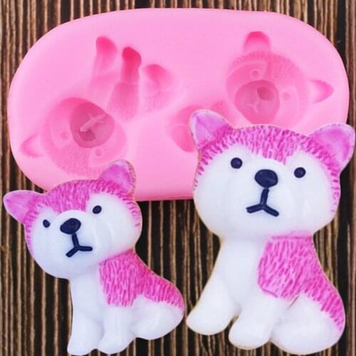 Dog Silicone Molds Baby Birthday Fondant Cake Decorating Tools Chocolate Gumpaste Candy Soap Clay Moulds