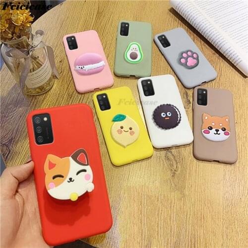 For Samsung A02s 2020 Case Phone Holder 3D Cartoon Silicone Soft Cover For Samsung Galaxy A02S SM-A025F/DS A 02S Stand Cases
