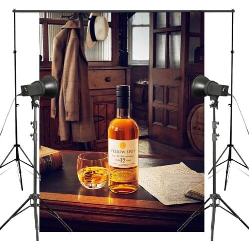 Alcohol Spirits Drinks YELLOW SPOT Backdrop Whiskey Photography Background Studio Props Wall 150x210cm