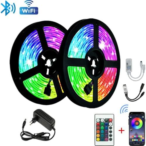 LED Strip Lights RGB 5050 DC12V Flexible waterproof Ribbon Lamp for Decoration Night Bluetooth Infrared Remote Control Luces Led