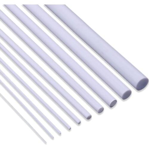 5pcs Diameter 1mm/1.5mm/2mm/3mm/4mm/5mm/6mm/8mm/10mm ABS Plastic Solid Round Rod Bar Shaft for RC Airplane Model 250mm Length