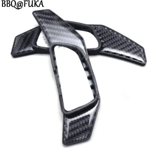 BBQ@FUKA Carbon Fiber Steering Wheel Shifter Extension Paddle Cover Trim Fit For Benz W205 BK C300/180/200/250 GLC300 2010-2016