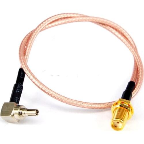 10pcs Wifi Antenna Extension Cable Line 30cm TS9/CRC9 Male Plug Right angle to SMA Female Connector