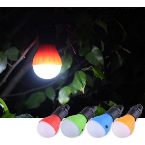 Outdoor Camping Equipment Lantern Tent Light Mini Portable LED Bulb Emergency Hiking Fishing Hanging Hook Flashlight 4 Color