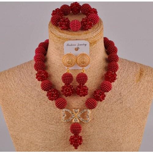 Wine african beads jewelry set ZZ26