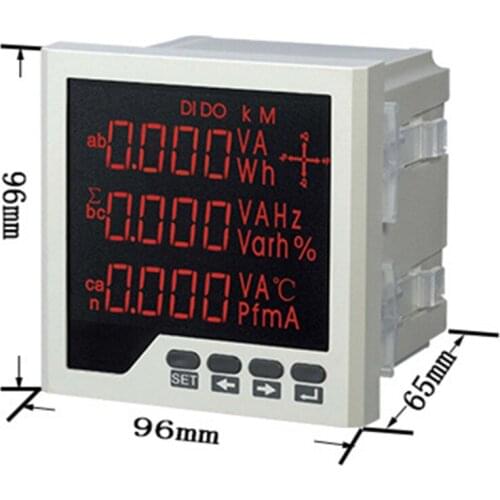 Embedded Multi-purpose Power Meter LED Digital 3 Phase voltmeter ammeter AC Voltage Current Power Factor Frequency Measurement
