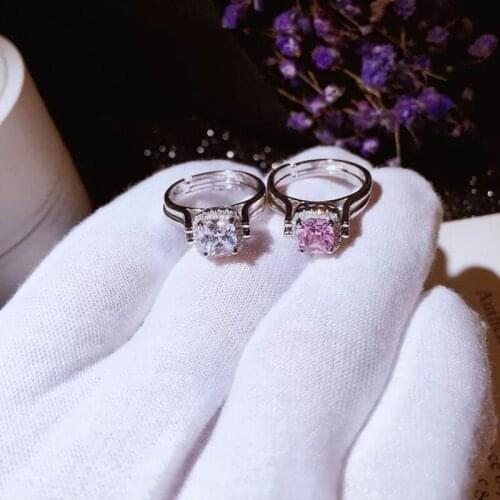 Japanese And Korean Version Of Crystal Reversible Ring Personality Female Fashion Birthday Gift