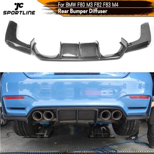 Rear Diffuser Lip Spoiler Bumper Guard for BMW F80 M3 F82 F83 M4 Bumper 2014 - 2018 Sedan Coupe Convertible Carbon Fiber / FRP