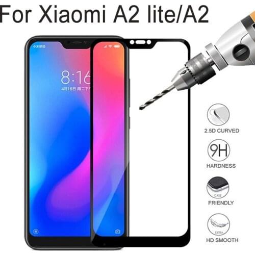 Tempered glass on for xiaomi mi a2 lite glass full cover on for ksiomi xiomi Mi A2 Lite light mia mi2 mia2 A2Lite 6pro 6x film