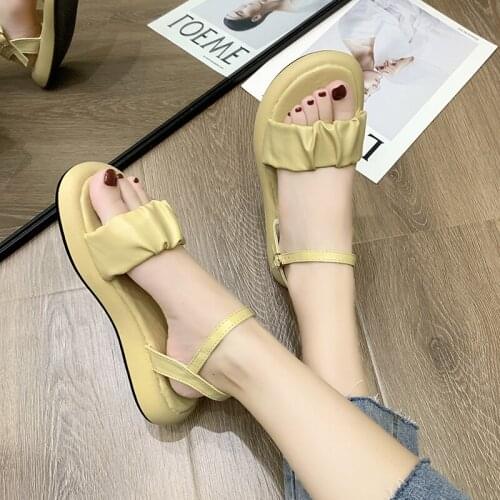 Womens sandals 2021 new style summer ladies all-match comfortable and simple word flat shoes summer