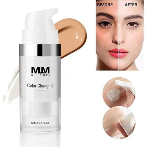 New 1Pc 12ml Temperature-changing Complexion Liquid Foundation High Quality Makeup Coverage Base Cosmetics Primer Dropshipping