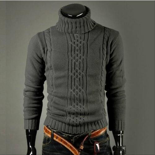 Winter Men Turtleneck Pullovers Casual Mens Brands Warm And Cold Resistant Pure Sweater Knit Pullovers Autumn Warm Men Sweater