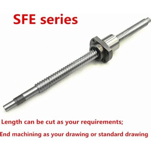 Dia:16mm Lead:16mm C7 Rolled Ballscrew 1pc SFE1616 High lead Ball screw L=1000mm+1pcs single ballnut with BK/BF12 end processing