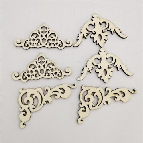 10 Pcs Home Decoration Environmental Protection Wood Chip Hand DIY Graffiti White Embryo Photo Frame Patch