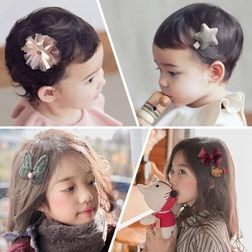 18 pcs /set Head wear Set Child Elastic Bow knot Hair Clips Crown Rabbit Flower Barrettes Hairpins Kids Girls Hair Kids Headwear