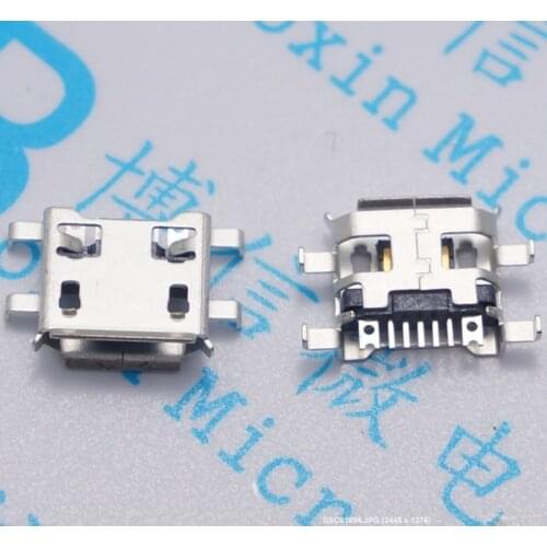 20pcs Micro USB Connector 5pin 0.72mm heavy plate B type have curling side Female Jack For Mobile Mini USB repair mobile tablet